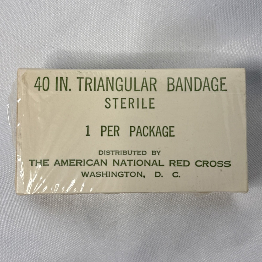 Vtg Red Cross Triangular Bandage 40 Inch Sterilized First Aid USA Boxed Sealed